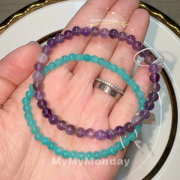 Amazonyte And Auralite 23 Bracelet Set - Picture 2 of 7